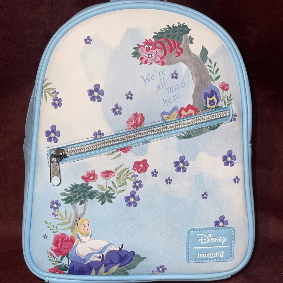 Mochila Bolso Cartera Loungefly Disney Alicia en el País de las Maravillas Gato Cheshire NUEVO CON ETIQUETAS RETIRADO Foto 4 de 4