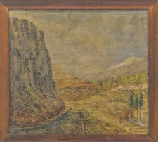 Oded Bourla (1915-09)Vintage Israel mcm Impasto Impressionist Landscape Painting