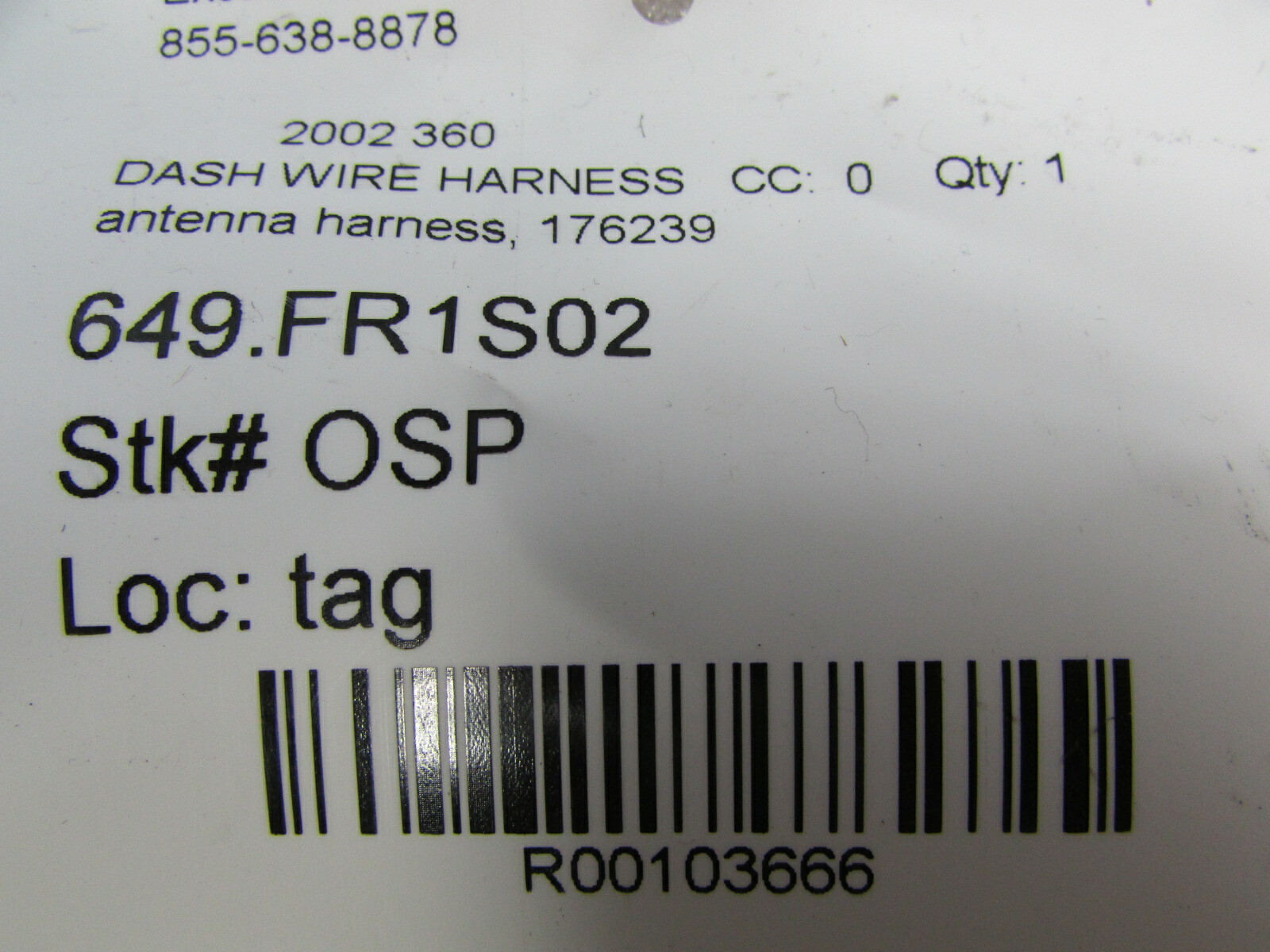 Ferrari 360, Antenna Wire Harness, Used, P/N 176239