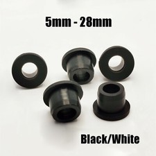 SNAP ON OPEN Grommets Rubber Grommet (BLACK)(EACH)Blind Plug Bung Bush 5-28mm