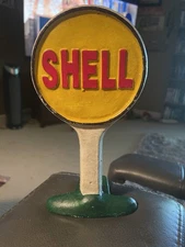 Vintage Shell Door Stop Cast Iron Oil Gasoline