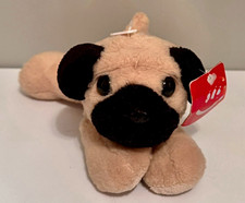 Aurora Pug Dog Plush Stuffed Animal Beige Black Tan with Tags