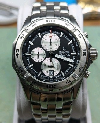 Bulova Marine Star C899197 Nice Watch Prof Cleaned Fully Linked All Original 