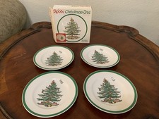 Spode Christmas Tree 6" Party Plates S3324 Set Of 4 England WB