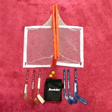 Franklin Shot Zone Indoor Knee Hockey Set 2 Goals 6 Sticks 3 Balls Carrying Bag