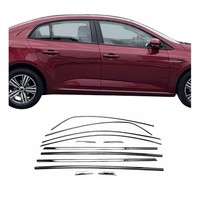 Fensterleisten Zierleisten FüR Renault Megane Limo 2016-2022 Chrom Dunkel 12X