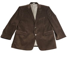 Saddlebred Mens 46R Brown Heritage Corduroy Blazer Two Button Sport Coat Jacket