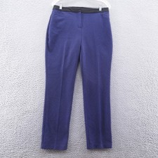 Chicos Womens Slim Leg Pants Size 0 US 4 Black Blue Geometric Stretch Career