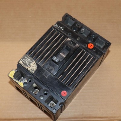 One GE TEB132060 Circuit Breaker 60 Amp 240 Volt 3 Pole Black  OG#01