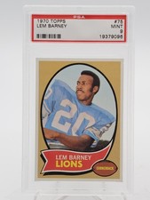LEM BARNEY 1970 TOPPS #75 LIONS PSA 9 Q7113
