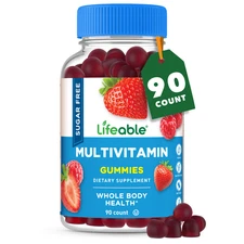Lifeable Sugar Free Multivitamin with Iron- Great Tasting Gummy - 90 Count