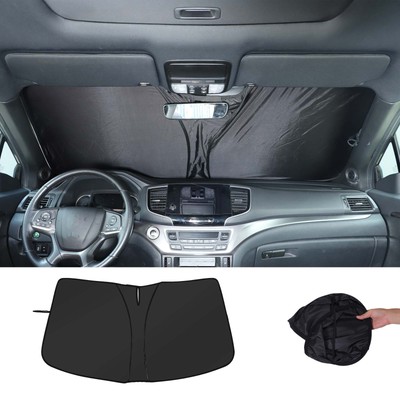 Black Windshield Sun Shade UV Shield Cover Heat Block For Honda Pilot 2016-2025