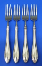4 - Oneida SHERATON Glossy Cube Mark Stainless Flatware DINNER FORKS