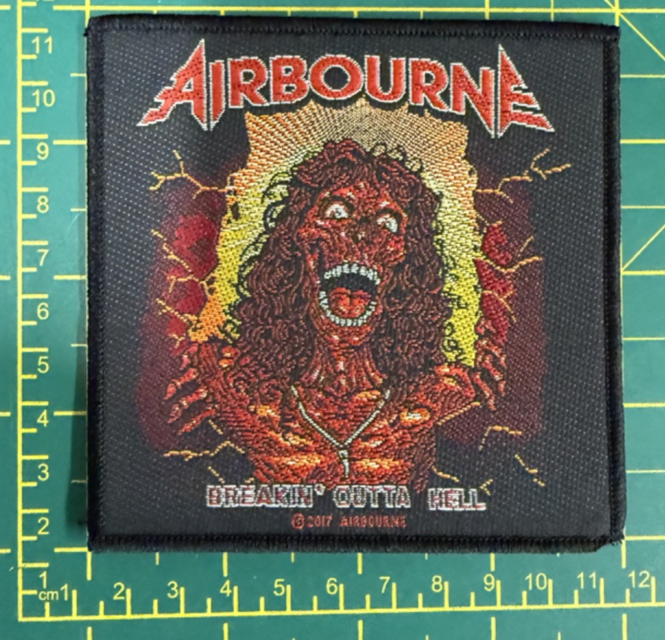 Airbourne Breakin Outta Hell Brand New Woven Sew On Patch Officially Licensed