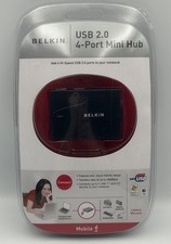 New BELKIN USB 2.0 4-PORT Mini Hub P47182 PC MAC F5U215VMOB Adds 4 Hi-Speed Port