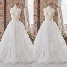 Wedding Detachable Train A Line White Ivory Bridal Skirts White/Ivory Tulle