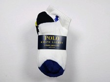Polo Ralph Lauren Boy's Lot Of 6 Pairs Ankle Socks Size 8-9.5