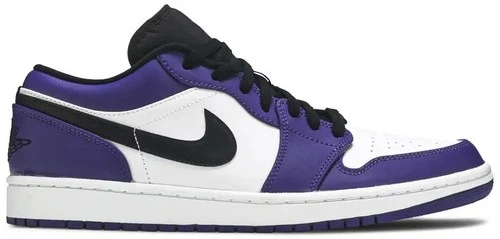 Jordan 1 Low Black/Court Purple/White