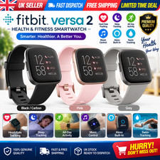 Fitbit Versa 2 Health & Fitness Smartwatch Voice Control Sleep Score Music Pink