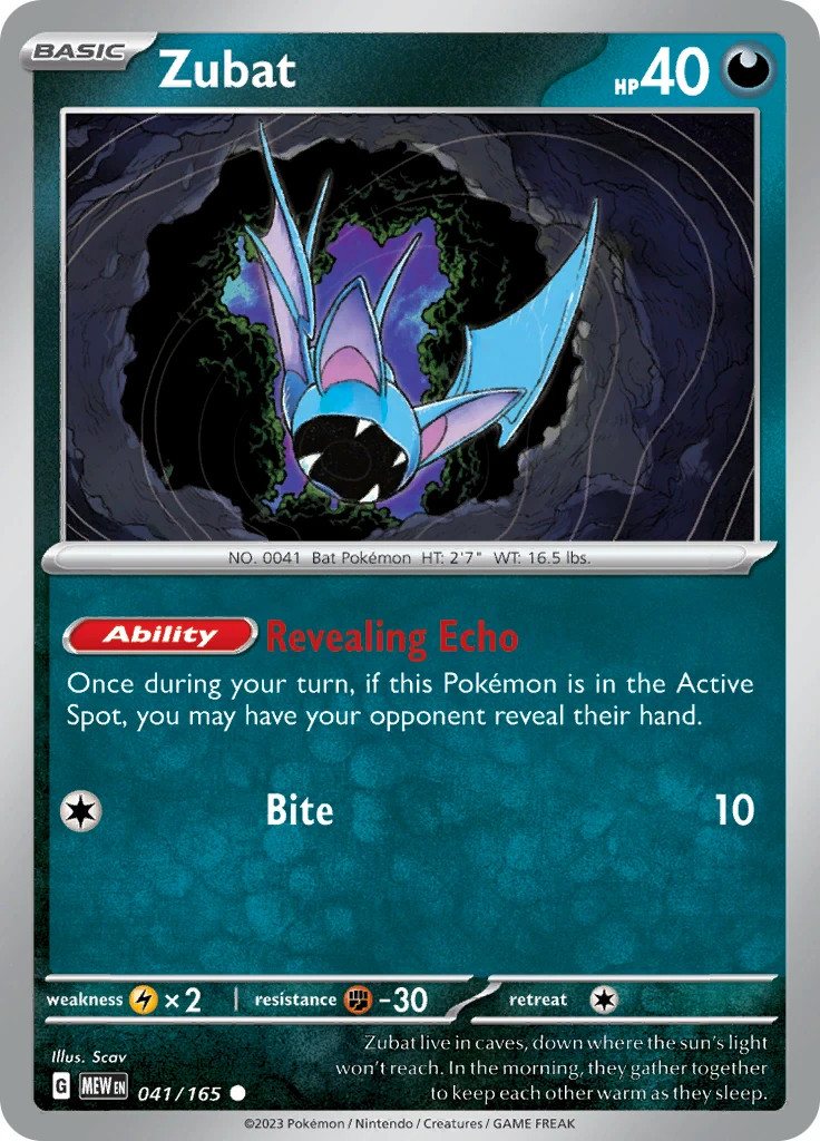 Pokemon Zubat 41/165 Scarlet & Violet 151 - Reverse Holo