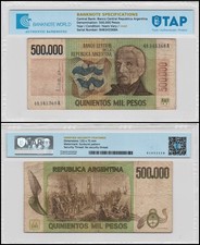Argentina 500000 Pesos, 1980-1983 ND, P-309, Used, Authenticated