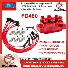 Ignition Coil + 6 Spark plug + 6 wire For Ford Explorer Sport Trac V6 4.0L FD480