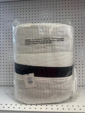 Hearth & Hand Magnolia King Microstripe Quilt Sour Cream/Railroad Gray