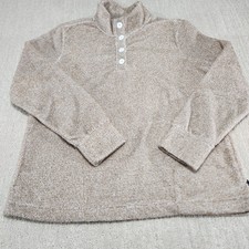 Eddie Bauer Cozy Sherpa Fleece Sweater Women L 1/4 Button Hiking Gorpcore Trek