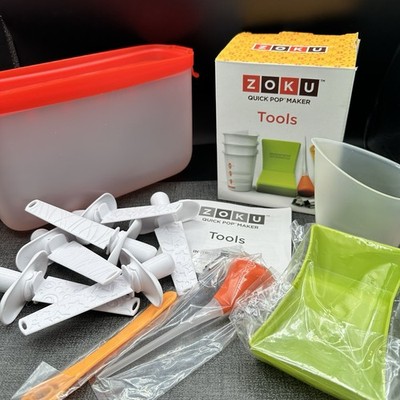 Zoku Quick Pop Maker Tools Lot Storage Container Sticks Drip Guards Replacement