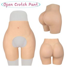 Silicone Pants Buttock thickening Underwear Hip Up Enhancer Open Crotch Pants