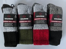 Socks WOLVERINE CUSHIONED MERINO WOOL 2 Pair Large Size 9-13 NWT YOU PICK