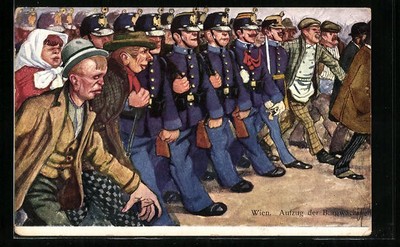 Künstler-AK Carl Josef Pollak: Wien, Aufzug der Burgwache, Wiener Typen 