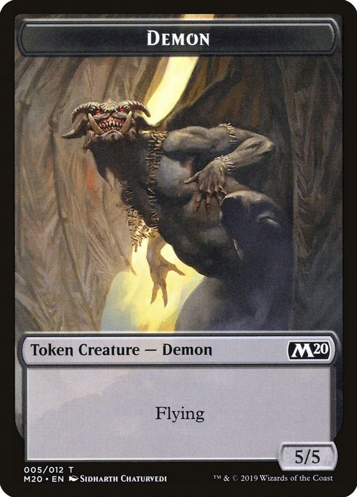 2019 Magic: The Gathering: Core Set 2020 - Demon Token (#5, T, Near Mint)