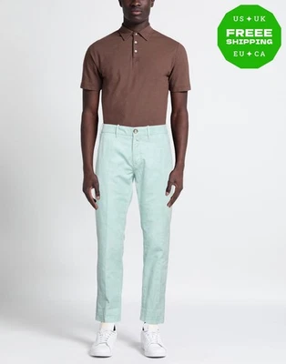 RRP€380 JACOB COHEN Chino Trousers W33 Linen Blend Garment Dye Camo HANDMADE - Image 1 of 4