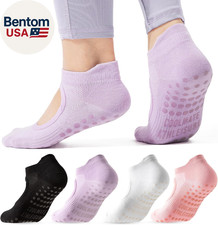 Pilates Socks with Grips for Women, Yoga Socks, Crew Non Slip Women for Workout,