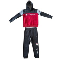 Champion Gray, Dark Gray Red Boy s 2-Piece Hoodie Jogger Set Size Small 8