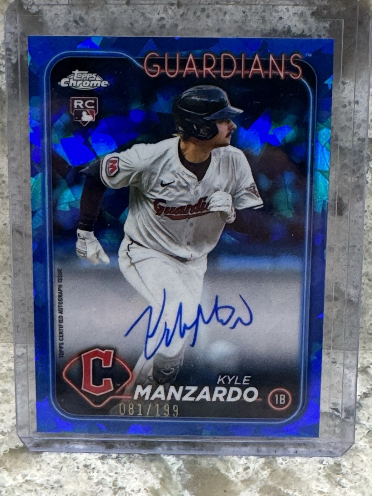 2024 Topps Chrome Update Sapphire Chrome #USA-KM Kyle Manzardo RC Auto /199
