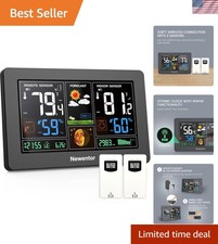 Precision Weather Station with 7.5" LCD, Dual Alarm  Backlight - Sleek Black