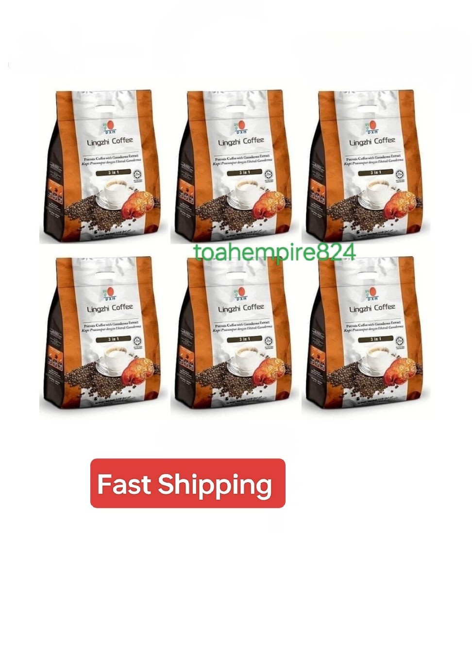 6 Packs DXN 3 in 1 Lingzhi Coffee - 20 Sachets, Smooth & Convenient + Fast Shipp