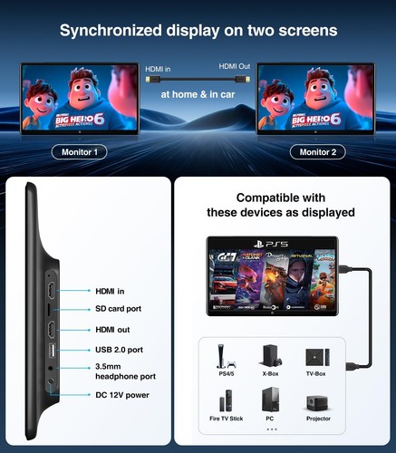 15.6inch Android 13 Headrest Monitor Car TV Touchscreen Entertainment System ... - Picture 6 of 9