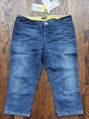 $395 VERSACE jeans Couture Women s Capri Jeans Size 28 Blue Wash Made In Italy