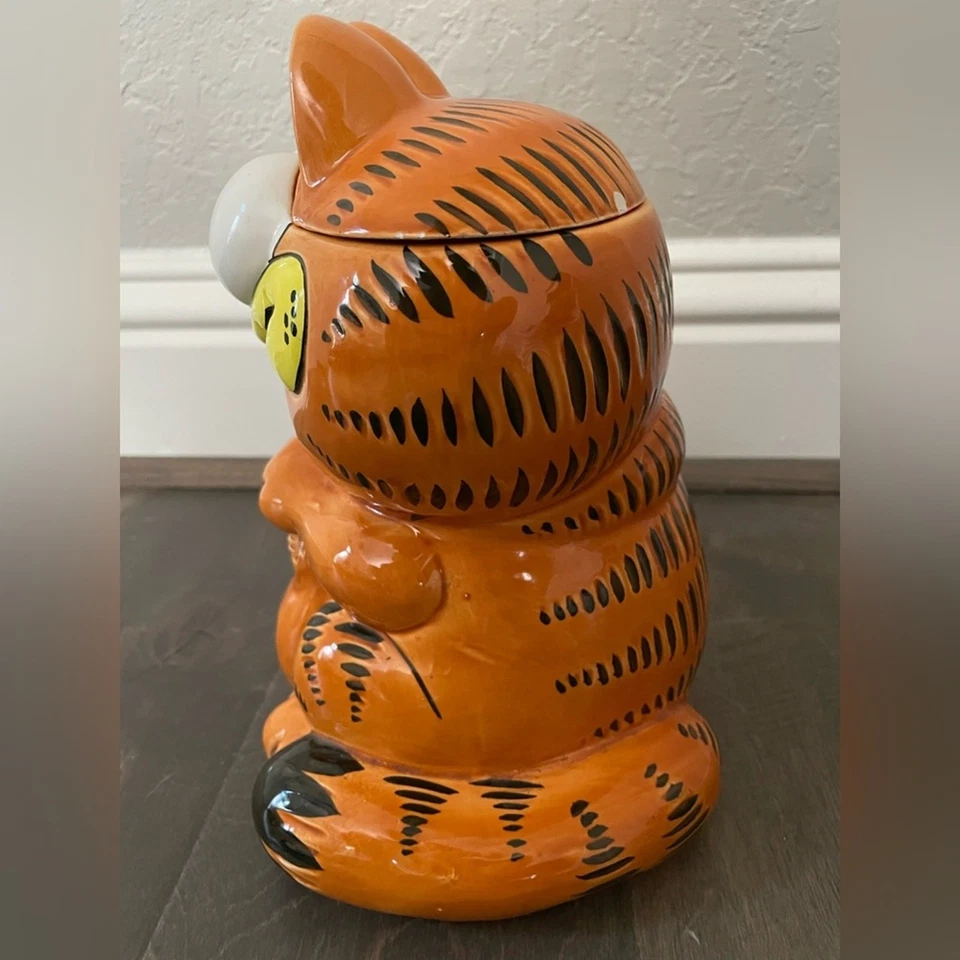 Tarro de galletas de cerámica Garfield Enesco 1981 vintage Japón Foto 2 de 4
