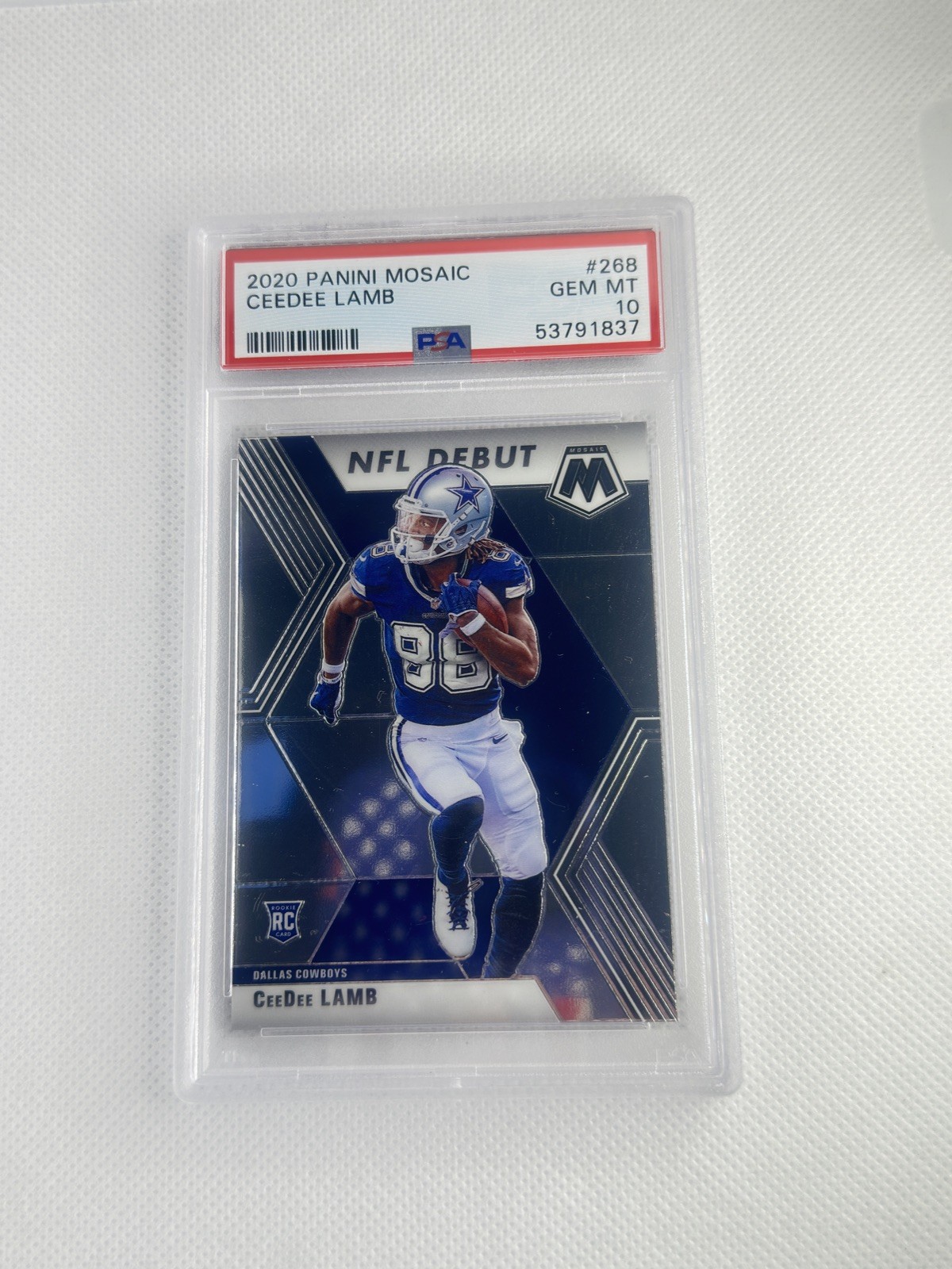 2020 Panini Mosaic #268 Ceedee Lamb Rookie PSA 10 Dallas Cowboys