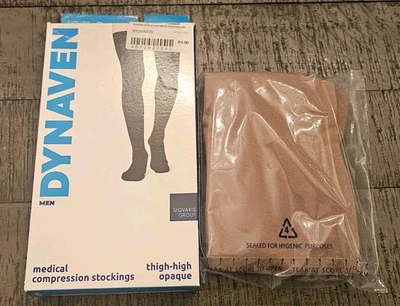 Dynaven MEN'S 972NLLM66 20-30 mmHg ML Light Beige Compression Thigh High Opaque - Image 1 of 4