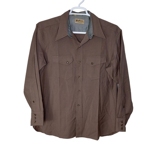 Vintage Westerner Jackson Raymond Pearl Button Brown Western Military Wool XXL