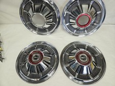 1966-77 Ford Galaxie Bronco Truck 15inch Stainless Steel Hub Caps Oem Fomoco