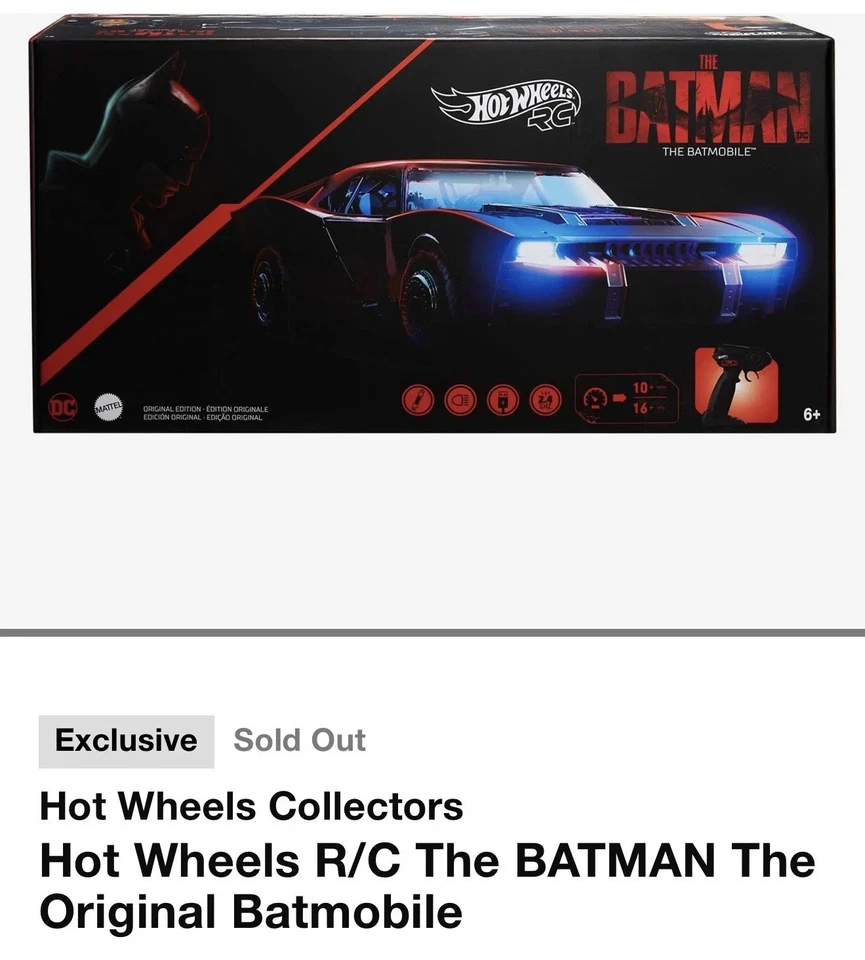 The BATMAN The Original Batmobile R/C Mattel Creations Hot Wheels Collectors New - Image 3 of 4