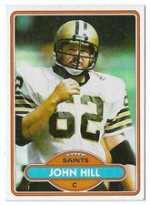 1980 Topps Football John Hill Card #486 New Orleans Saints