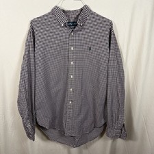 Polo Ralph Lauren Shirt Mens XL Classic Fit Purple White Gingham Button Down