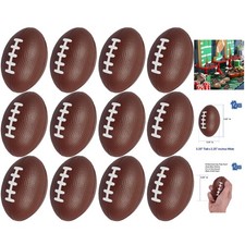 12-Pack Mini Foam Footballs - Ideal for Sports Parties and Fun Squeezable Toys